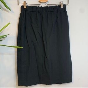 Peter Cohen || Black Vintage Cotton Viscose Elastic Fully Lined Waist Skirt M